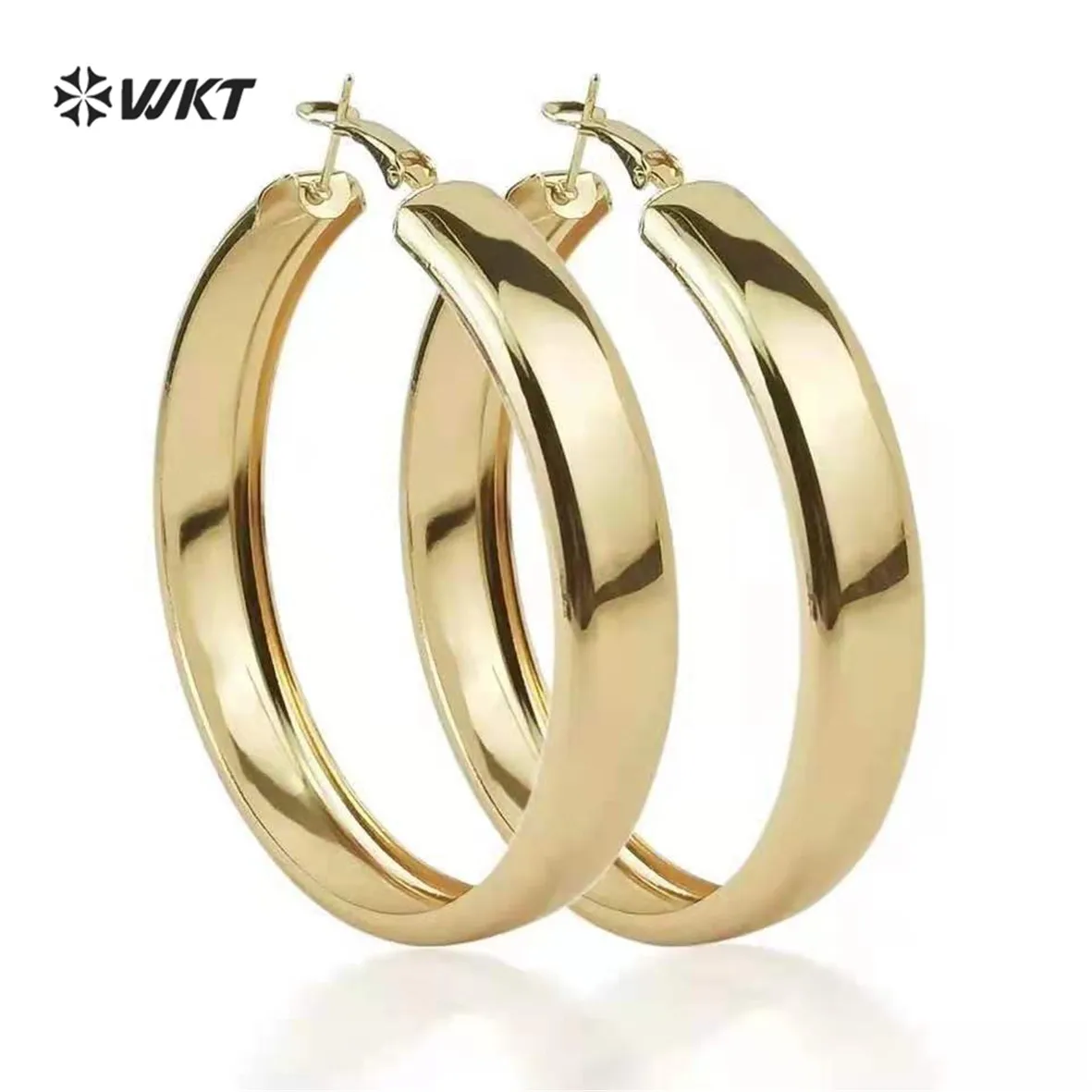 

WT-SSE016 Procurement temperament New Stainless steel The big circle earrings hyperbole Wide line circle women ear jewelry