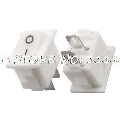 

20 Pcs AC 250V 3A On/Off SPST Mini Boat Rocker Switch 2 Solder Lug Pin White