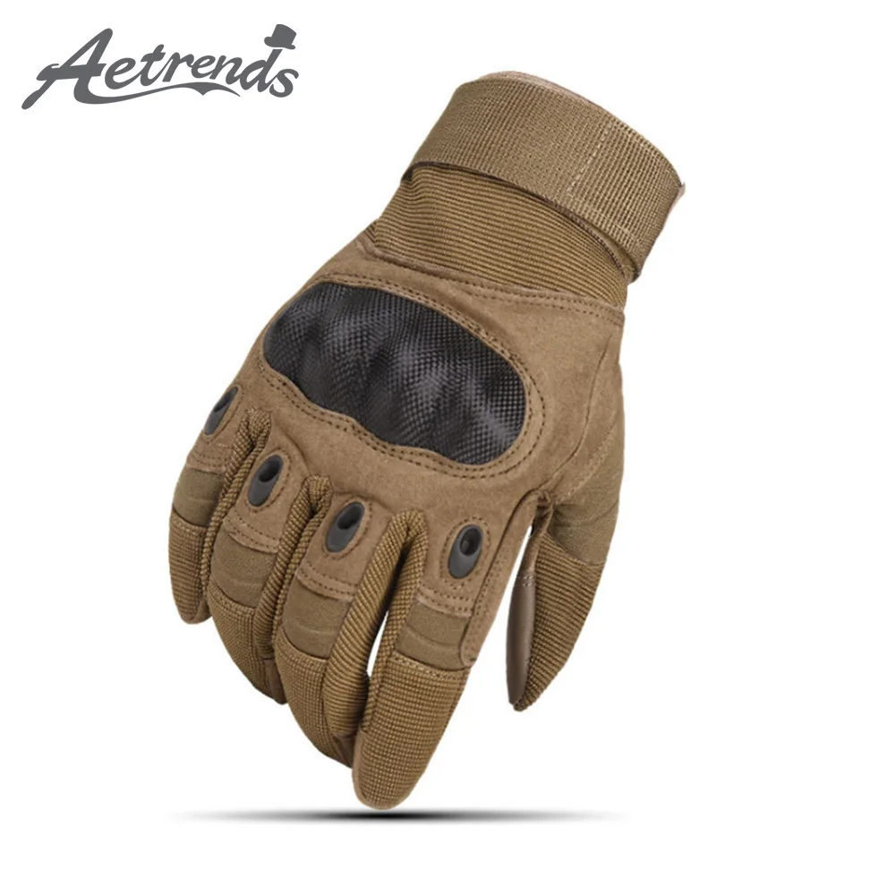 

[AETRENDS] Military Rubber Hard Knuckle Tactical Gloves Full Finger Hunting Cycling Motorcycle Gloves O-0020