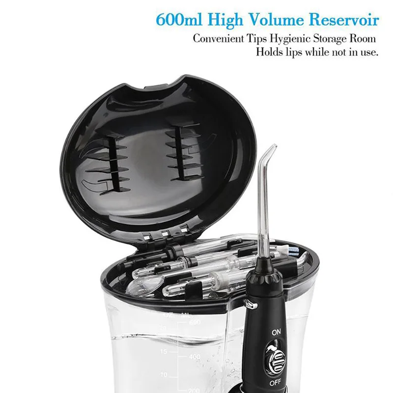 Nicefeel  Eletric  Irrigator  ޽ Flosser ġ Ʈ ġ Ŭ ̵ Ʈ 600ml  ũ & 7 