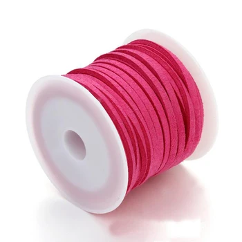 

REDJCK 5 m/lot 2.8 mm Width Flat Suede Leather Cords 17 Colors Velvet String Rope For DIY Bracelets Jewelry Making Accessories
