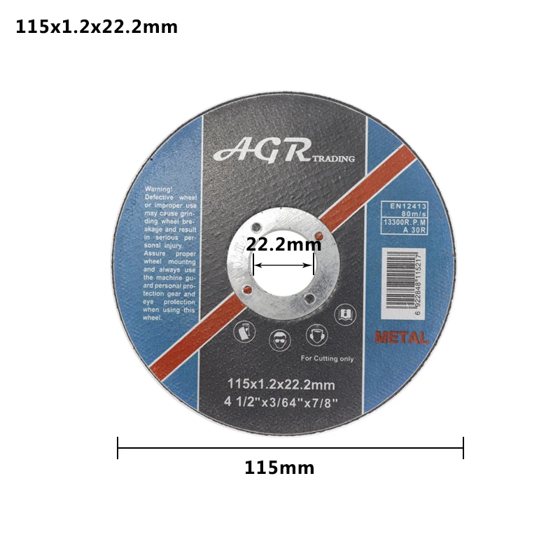Куги 100/107/115mm режущий диск для металла для резки Нержавеющая сталь Смола отрезной диск отрезать колес для угловая шлифовальная машина пильного диска - Цвет: 115x1.2x22mm