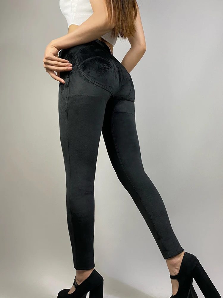Shascullfites Melody Women Velvet Pants Black Pants Stretchy Business  Casual Butt Lift Jeans Jeggings Winter Pants