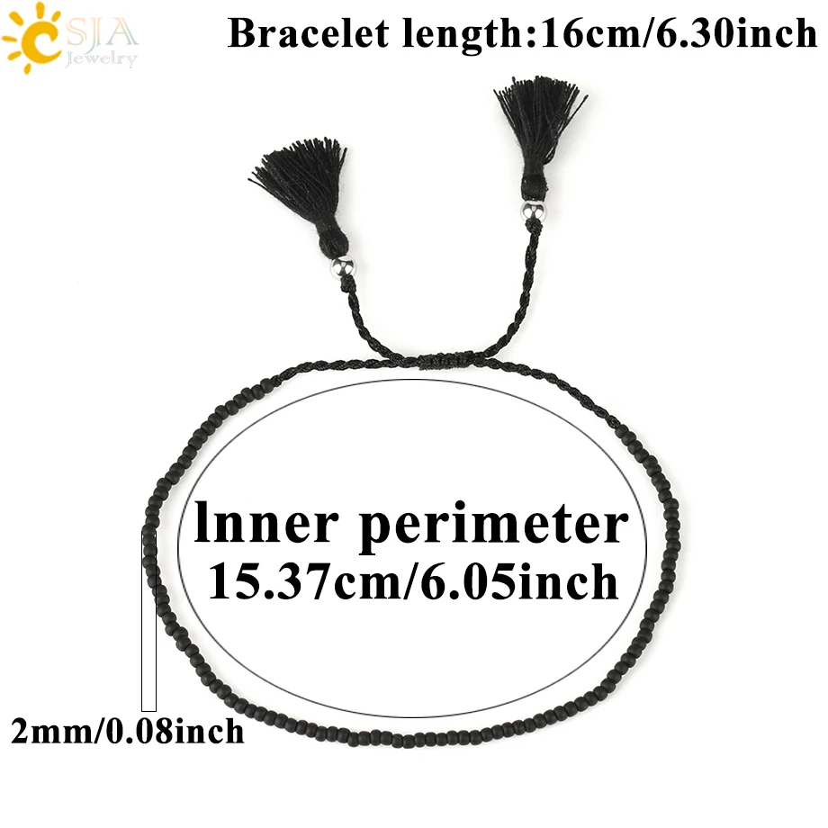 CSJA Trendy Japan Bracelets Toho Beaded Bead Miyuki Bracelet for Women Round Beads Adjustable Tassel Charms Pulsera Jewelry S499 - Image 4