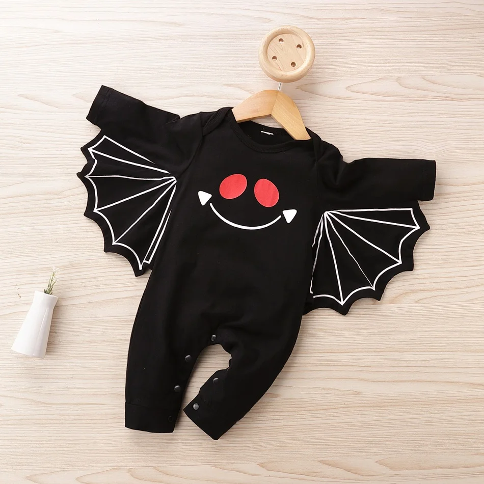 Autumn and Winter Baby Halloween Bat Jumpsuit Baby Unisex Party