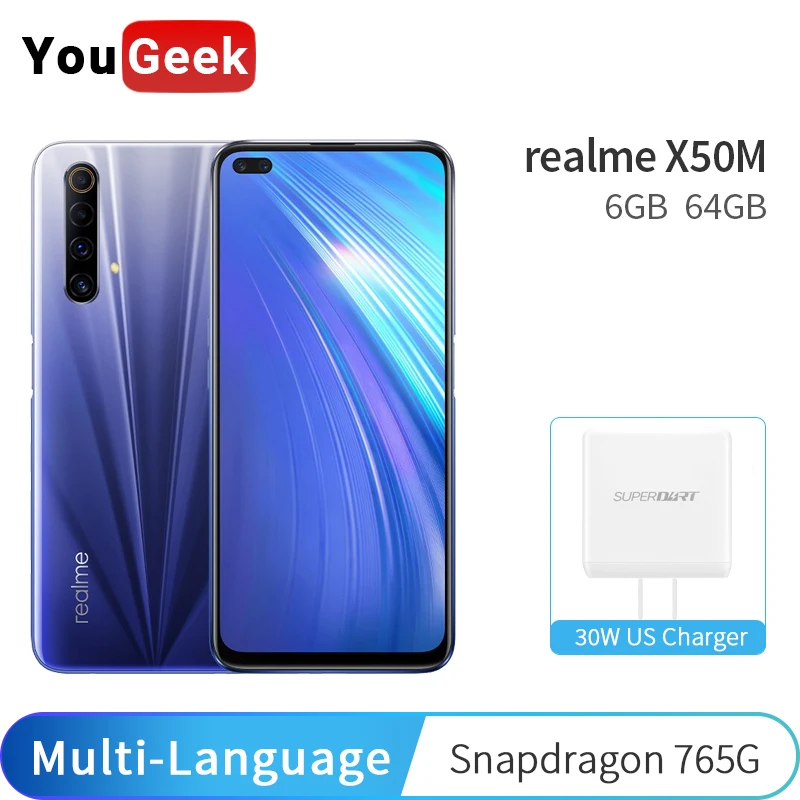 Глобальная Rom realme X 6 ГБ 64 Гб мобильный телефон Snapdragon 710 48MP двойная задняя камера 20