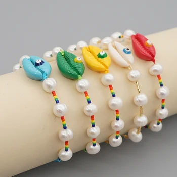 

GO2BOHO Natural Pearls Bracelet For Women Luxury Perle Seashell Bracelets Miyuki Handmade Gift Pulseras Shell Jewelry Armband