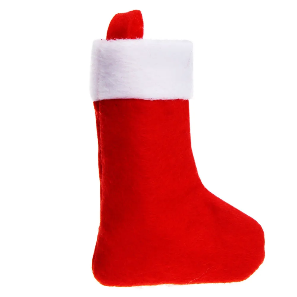 

10#New Arrival hot sale Fashion 1 PC Christmas Sock Shape Fork Knife Package Storage Case Bag Covers Bag
