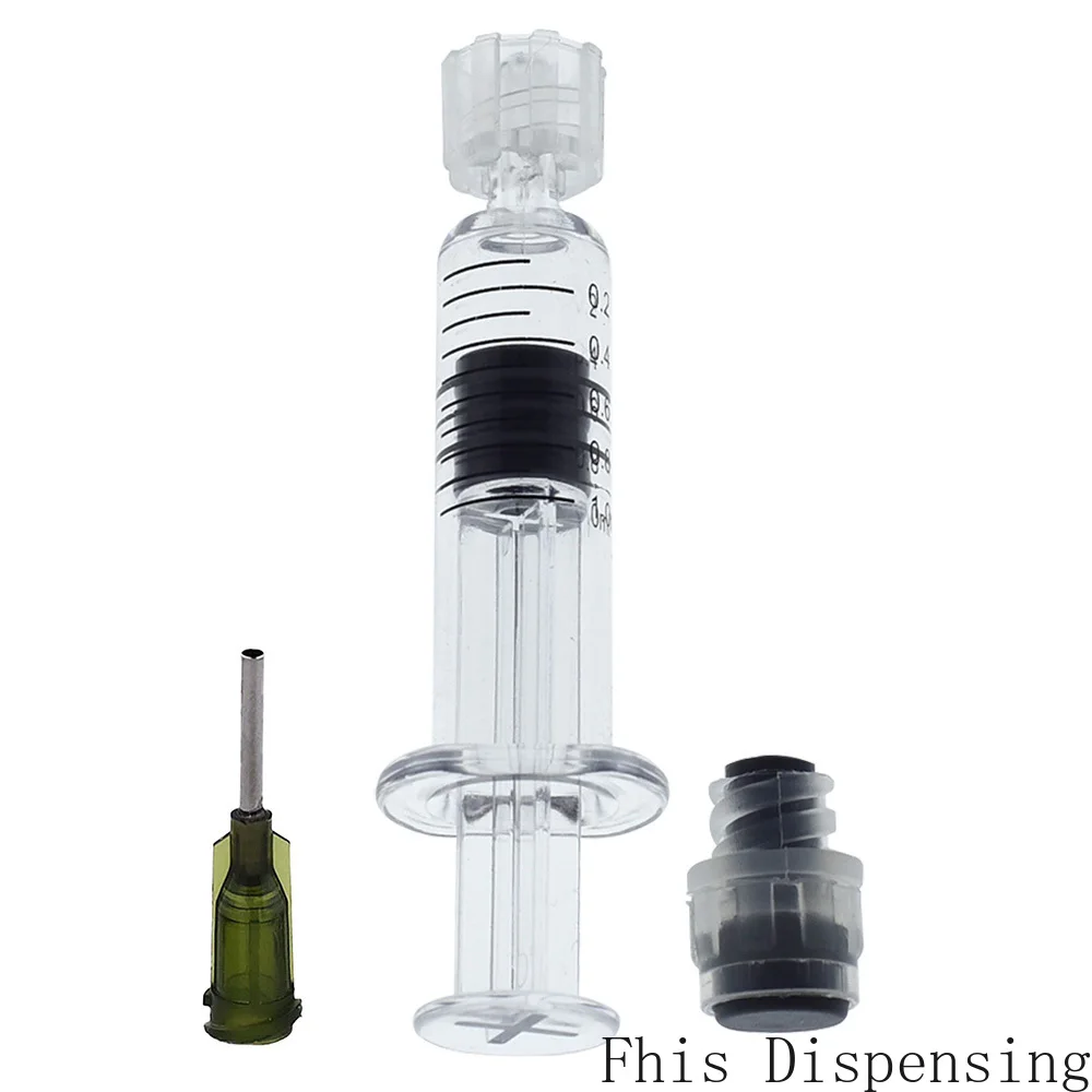 

Measurement Mark Tip for CBD Oils, EJuices, Liquids, Chemical (Gray Piston)1ml Luer Lock Syringe with 14G Needle Reusable