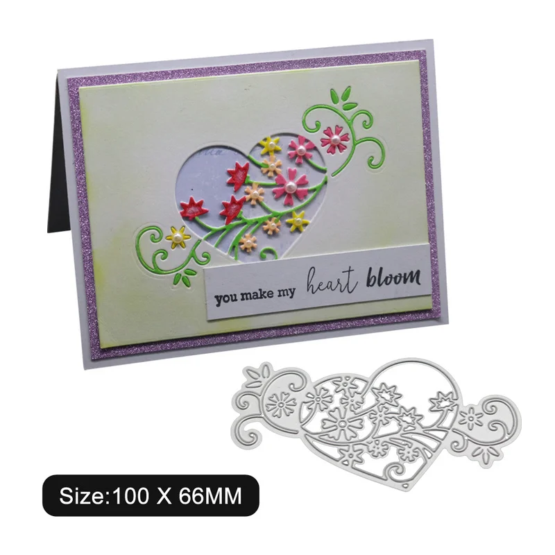 12-Flower Heart DIY Зимнее дерево металлические режущие штампы трафарет скрапбук карты Альбом тиснение Ремесло Искусство чайный набор Пшеница Свадебные часы Краб Хэллоуин - Цвет: 12-Flower Heart