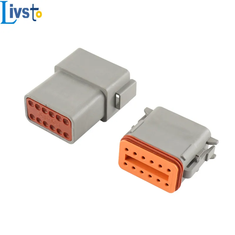 Auto Conector Fêmea Masculino do Fio do dt Selo Aumentado Soquete Plástico Impermeável 12 Pin Way 10 Sets Dt0612s Dt04-12p