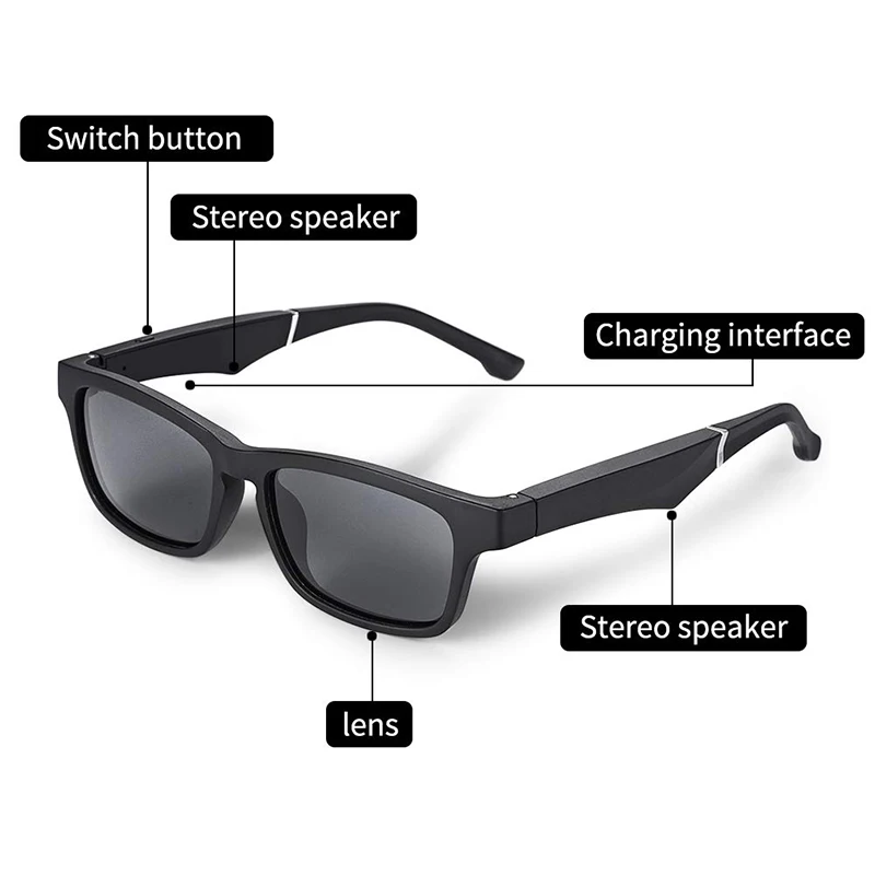 Anti-UV Bluetooth Smart Glasses Accessories Hi-Tech Wearables Smart Glasses Smartphone Sunglasses TechWear ships-from: China