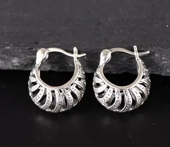 

Pure S925 Silver Earrings Women S925 Hollow Stud Earrings
