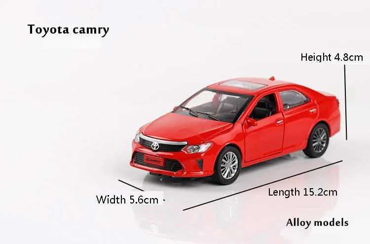 1/32 Toyota Camry, металлическая модель автомобиля, литая под давлением модель автомобиля, Игрушечная модель автомобиля со звуком, светильник, игрушки для детей
