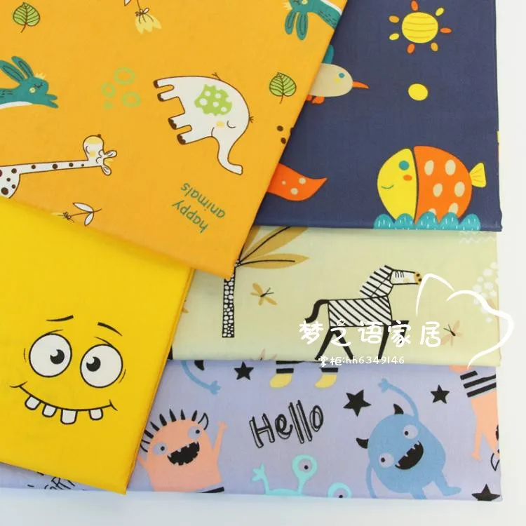 160 см* 50 см Хэллоуин Монстр хлопок ткань комплект кровати «сделай сам» стеганое платье Лоскутная Ткань Дети ручной работы Шторы Декор ткань