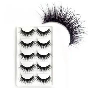 

5 Pairs Natural False Eyelashes Fake Lashes Long Makeup Bigeye Mink Lashes Extension Eyelash 3dMink Lashes for beauty 2019 new