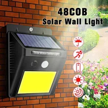 Becornce 48COB PIR водонепроницаемый наружный двор индукция человеческого тела солнечный датчик настенный светильник белый свет для сада двора