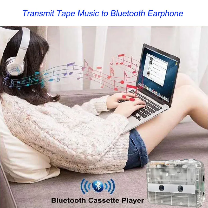 Portable Bluetooth Cassette Player with FM Radio Auto-revers function Bluetooth Audio Music Player Tape Cassette Recorder