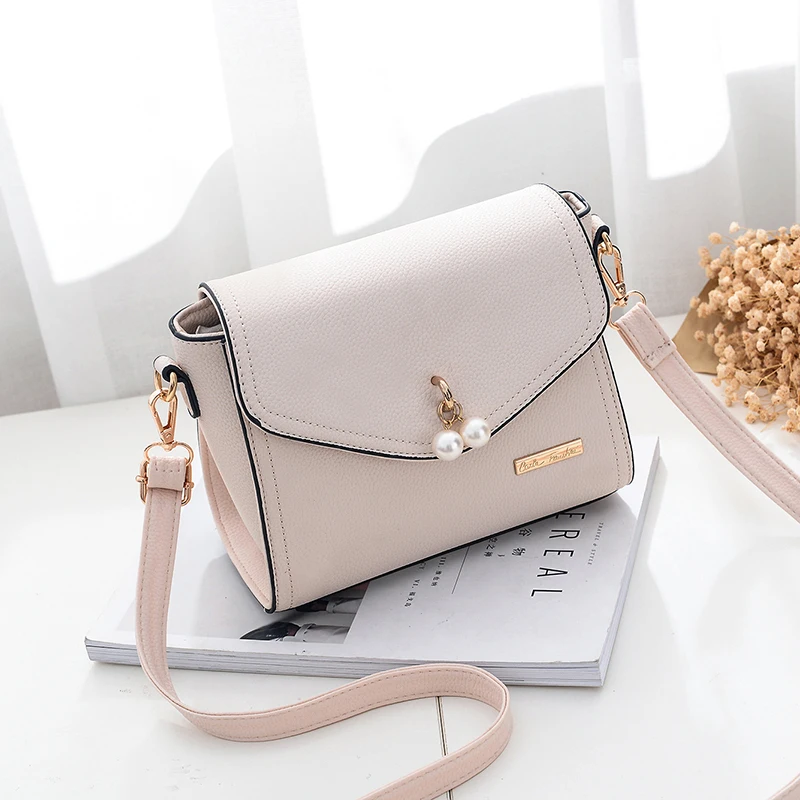 

Женская модная простая универсальная подвесная сумка, новая однотонная сумка через плечо с бисером, Женская текстурная мягкая сумка через плечо из искусственной кожи