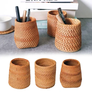 

Rattan Chopstick Tube Table Knife and Fork Tableware Storage Box Household Storage Basket Tea Set Storage Tube