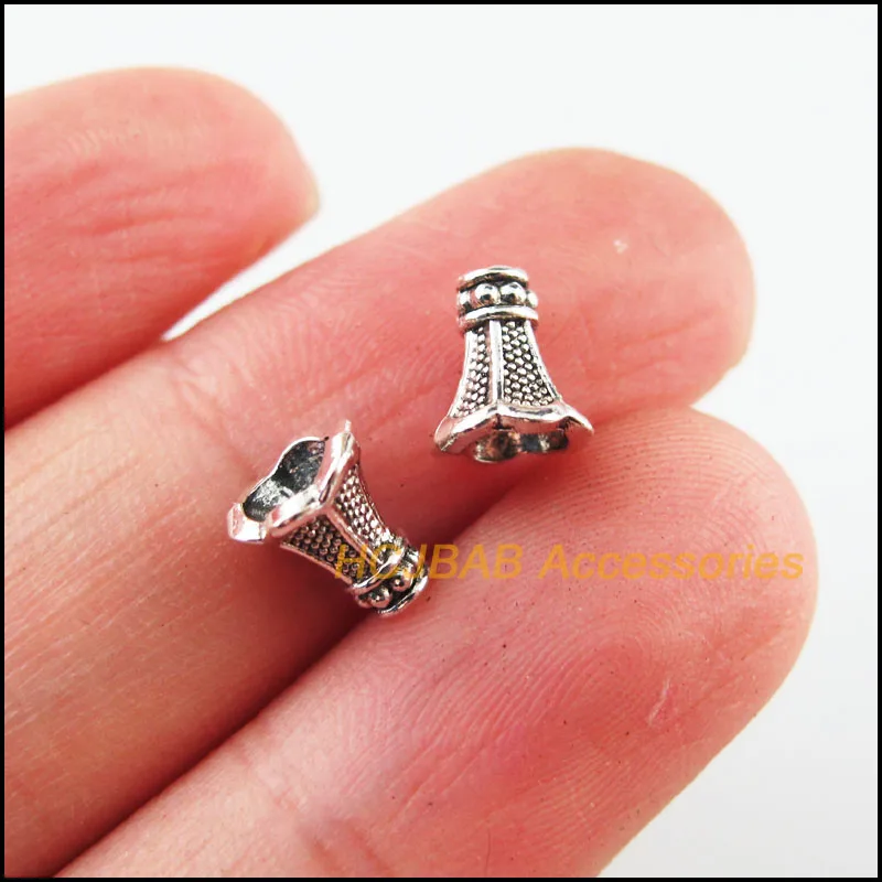 60 New Horn Flower Spacer Beads Morning Glory End Caps Tibetan Silver Tone 6.5x7.5mm | Украшения и аксессуары