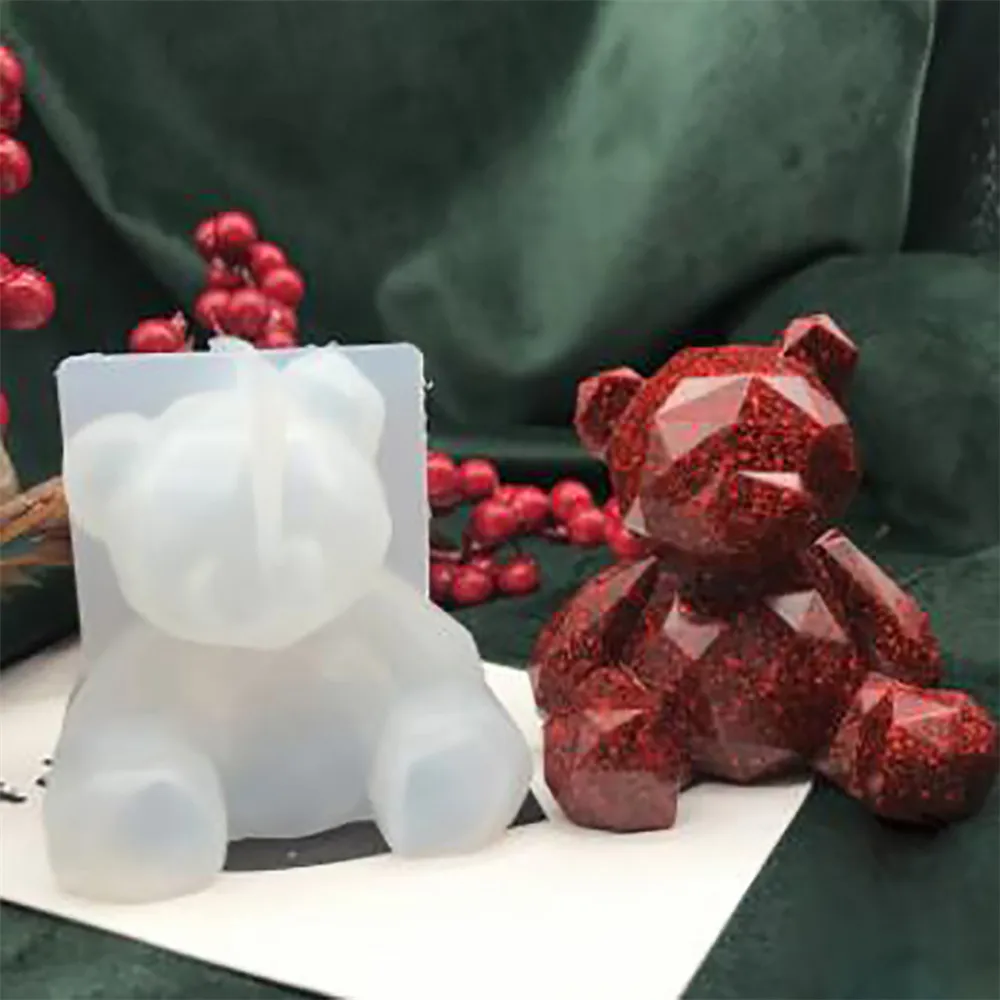 Ellenmar Геометрическая силиконовая форма Медведь милый медведь DIY помадка ремесло