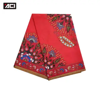 

ACI African Dashiki Fabric Ankara Wax Printed Polyester Quality Veritable Real Wax Nigeria Batik Fabric 6 Yards For Women Dress