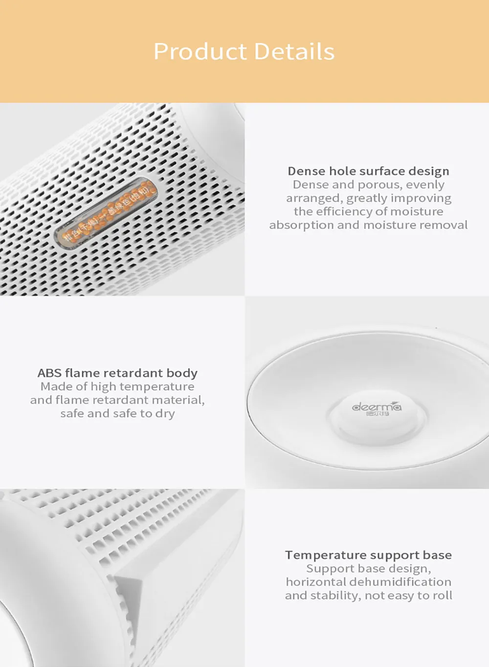 Xiaomi MIJIA Deerma DEM-CS10M мини-осушитель воздуха для домашнего цикла, снижающая влажность воздуха, поглощающая влагу сушилка для влагопоглощения
