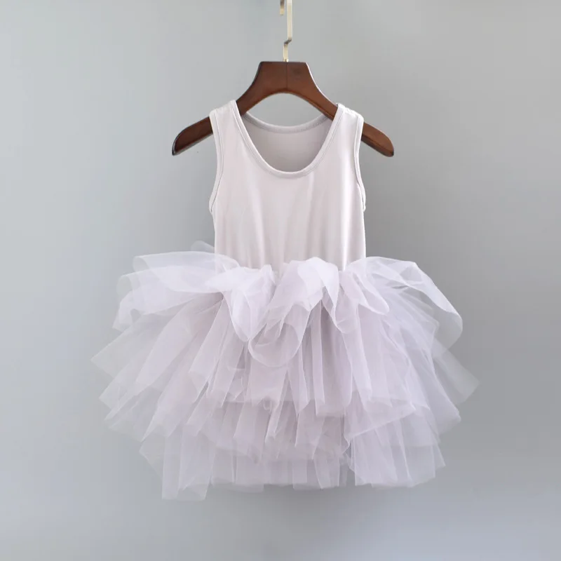 Нарядное платье для девочек коллекция года, элегантное вечернее платье-пачка для девочек на свадьбу, день рождения, Детские Балетные платья для девочек возрастом от 2 до 9 лет, одежда для девочек - Цвет: Gray