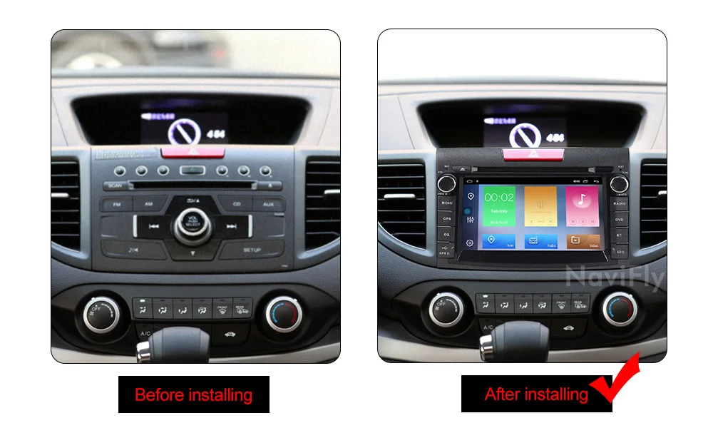Excellent Navifly Android 9.1 car multimedia dvd player for Honda CRV CAR GPS navigation Radio Tape Recorder Stereo Map RAM 2G ROM 32G BT 9