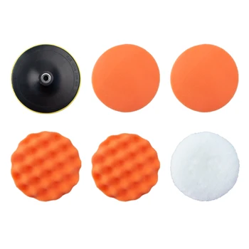 

6Pcs Per Set 5 Inch Car Polisher Buffing Self adhesive M14 Drill Adapter Power Tools Accessories Polishing Buffer Pad Set