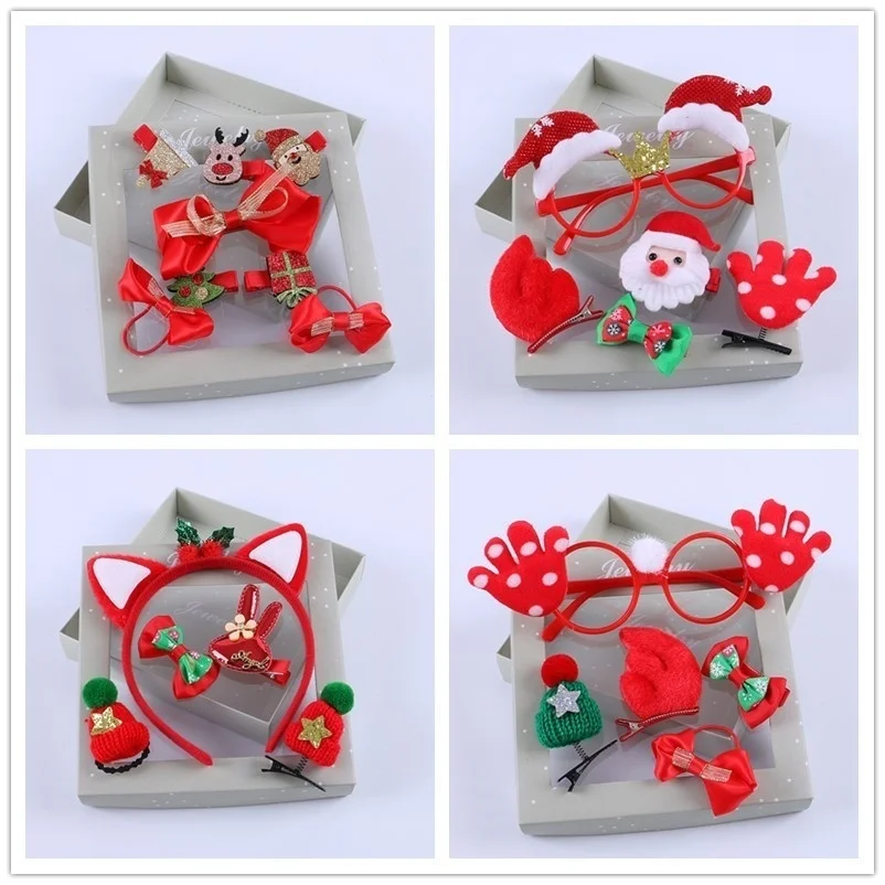Baby Hair Ornaments Kids Christmas Hairclip Set Hairclip Accessories Girls' Xmas Gifts 1 Set
