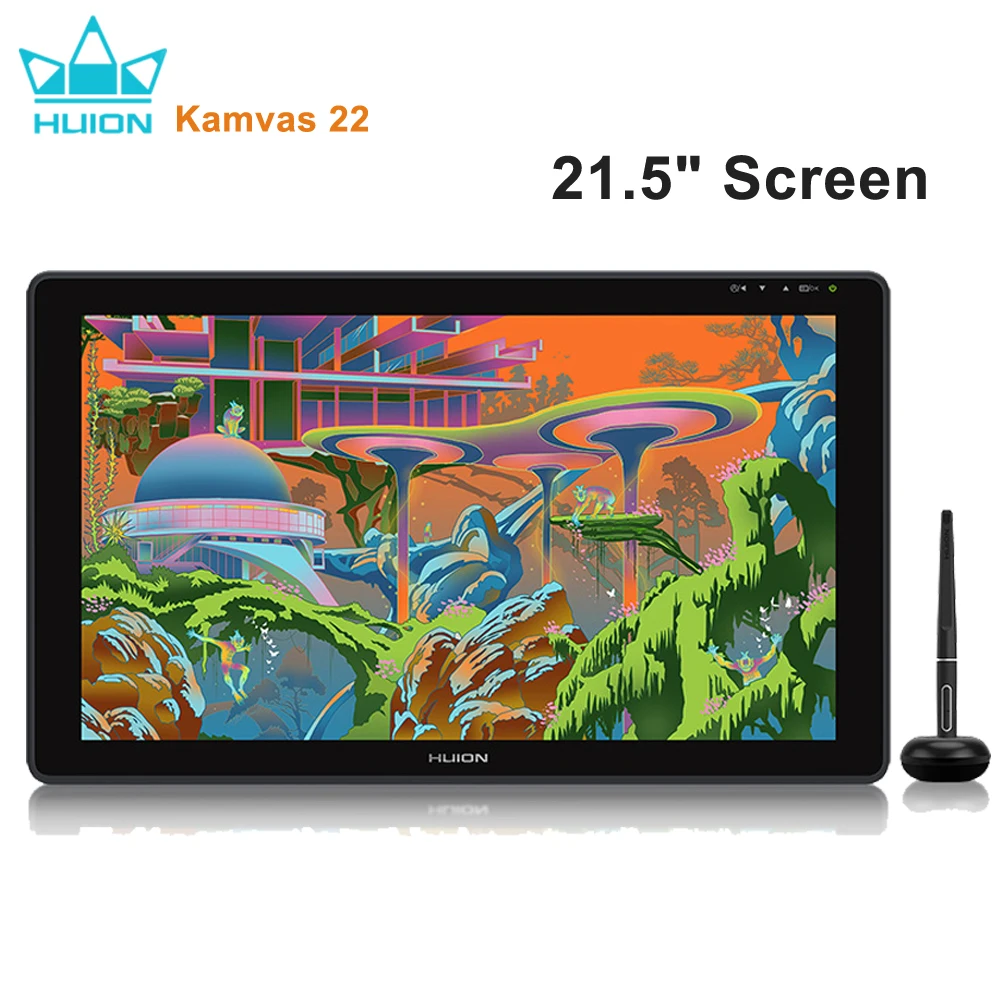 Huion kamvas 22 caneta gráfica tablet monitor caneta display 21.5 Polegada tela...