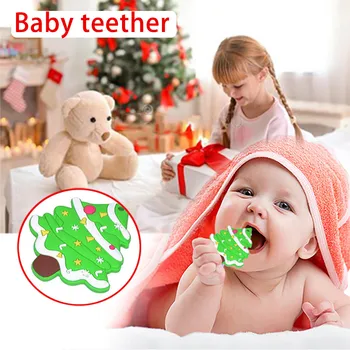

Toddler Mini Christmas Tree Teether Bpa Free Silicone Teethers Food Grade Tiny Rod Diy Teething Pacifier Baby Shower Toys For 3y