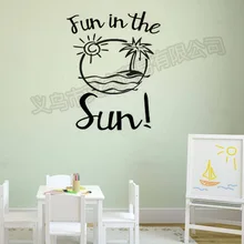 Термальное веселье на солнце пляж узор пальмы кухня украшение дома океаны Автомобиль DIY Цветочные наклейки DW338