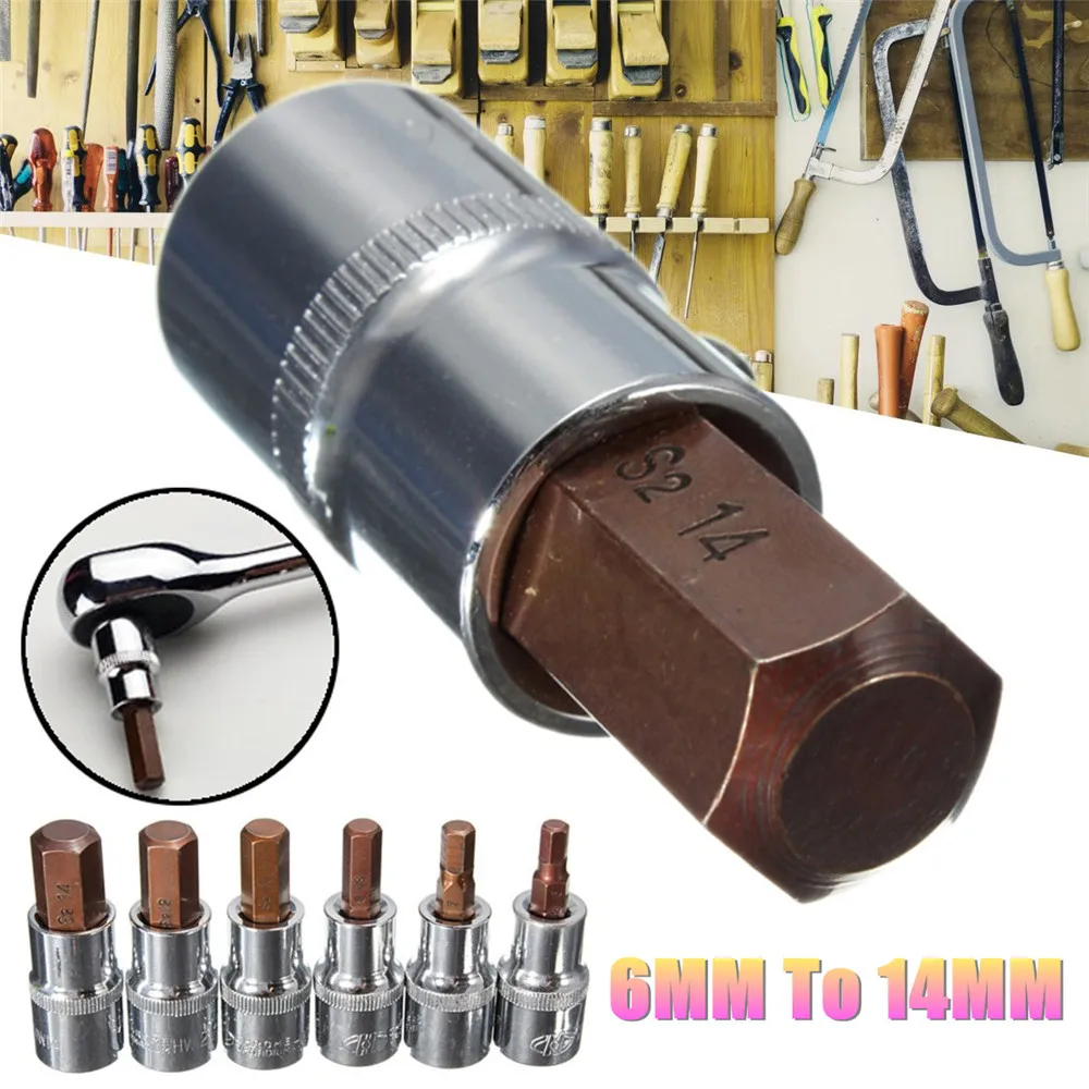 

1pc Impact Hex Bit Socket Set 6mm To 14mm Allen Keys Screwdriver Bit Socket Wrench Tools 1/2'' Square Drive Repair Socket Tool