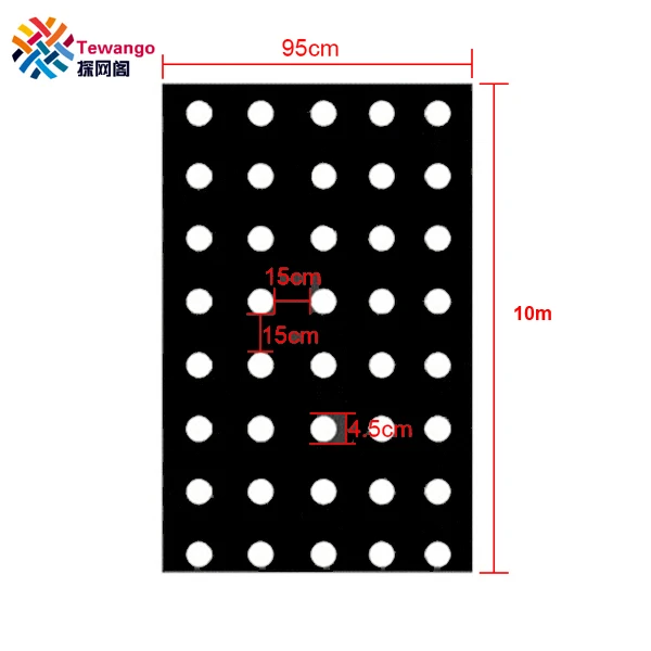 0.95x10m with holes Tewango Biodegradeable сорняков Управление мульчирующая пленка участки Вег патч границ 0,95 м x 10 м/20/50 м наземного покрова 0,02 мм Толщина - Цвет: 0.95x10m with holes