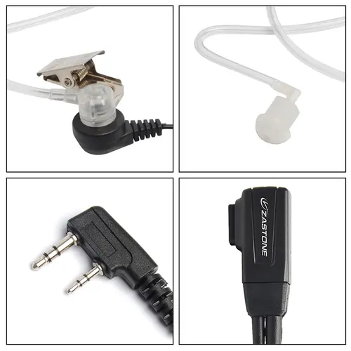 Zastone Walkie Talkie Earpiece 2 Pin K Plug PTT Air Acoustic Tube Earphone Portable Radio Headset Headphone for Baofeng - Image 4