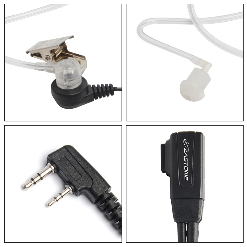 Zastone Walkie Talkie Earpiece 2 Pin K Plug PTT