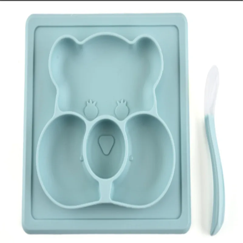3Colors Cute Bowl Silicone Mat Baby Kids Child Suction Table Food Tray Placemat Plate Hot Sell 3Colors Blue Green And Pink
