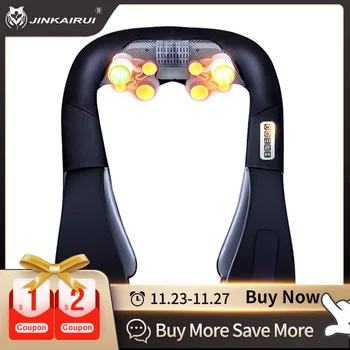 

JinKaiRui Multifunction U Shape Electrical Shiatsu Back Neck Shoulder Massager Vibration Jade Infrared Heating Massage Shawl