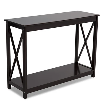 

2 Tier Wooden Coffee Table Side End Table Shelf Storage Wooden Hall Desk for Living Room Sofa Bedside Corner