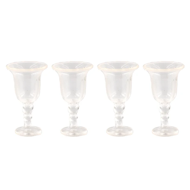 4Pcs 1/12 Dollhouse Miniature Wine Glass Mini Goblet Cup Toy for ob11 bjd Blythe Decoration Doll House Accessories 2