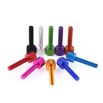 

2pcs M6 aluminum alloy adjust handle screws high head pineapple grain hand screw ultralight aviation model bolt wine red color