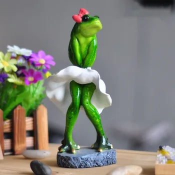 

American Monroe Frog Sculpture Resin Frogs Figurines Miniature Model Home Decoration Modern Birthday Gifts Kids Toys