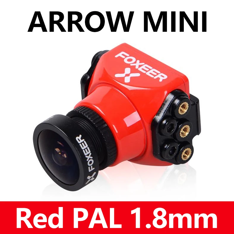Foxeer Arrow Mini Pro 1,8 мм/2,5 мм 650TVL WDR FPV камера Встроенная OSD с кронштейном NTSC/PAL для FPV гоночного дрона - Цвет: Red 1.8mm