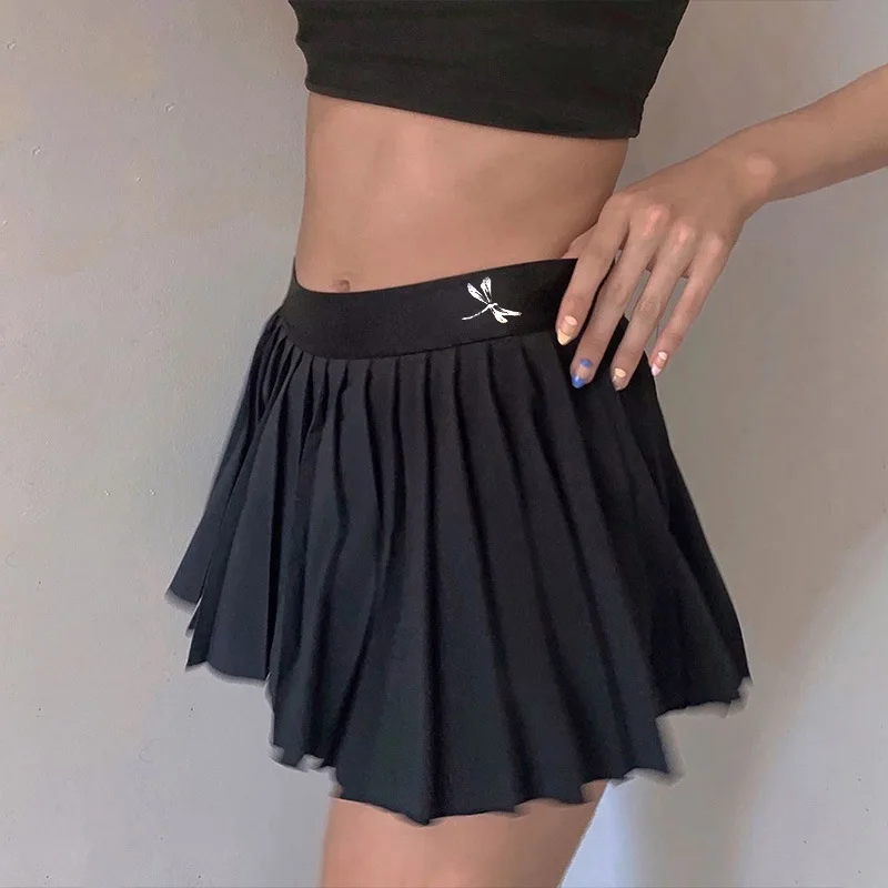 Waliicorners Mini Skirt Women's Fashion Slim Waist High Street Pleated Skirt 11