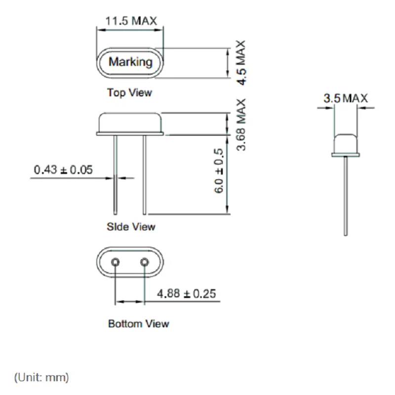 10PCS/Lot Passive Quartz Crystal Resonator Oscillator 27.1412MHZ DIP-2 HC-49US 2Pin 49S 20PF ±10PPM DIY Crystal Electronic Kit 2