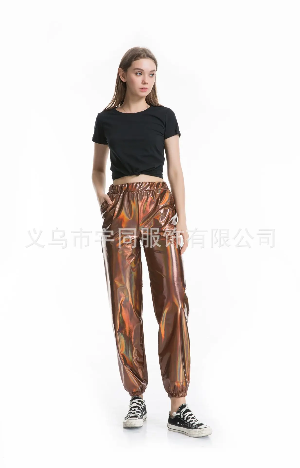 Хоучжоу спортивные штаны женские голографические брюки уличная хип-хоп повседневные брюки с высокой талией женские брюки хиппи больших размеров