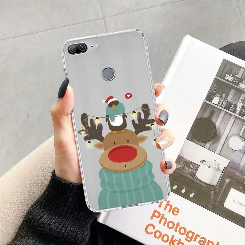 Веселого Рождества чехол для huawei Honor 9 10 20 Lite рro 9X 8X 8A 8C фотоаппаратов моментальной печати 7S 7A 7C Y5 Y6 Y7 Y9 мягкий чехол для мобильного телефона, корпус под плетенную сумку